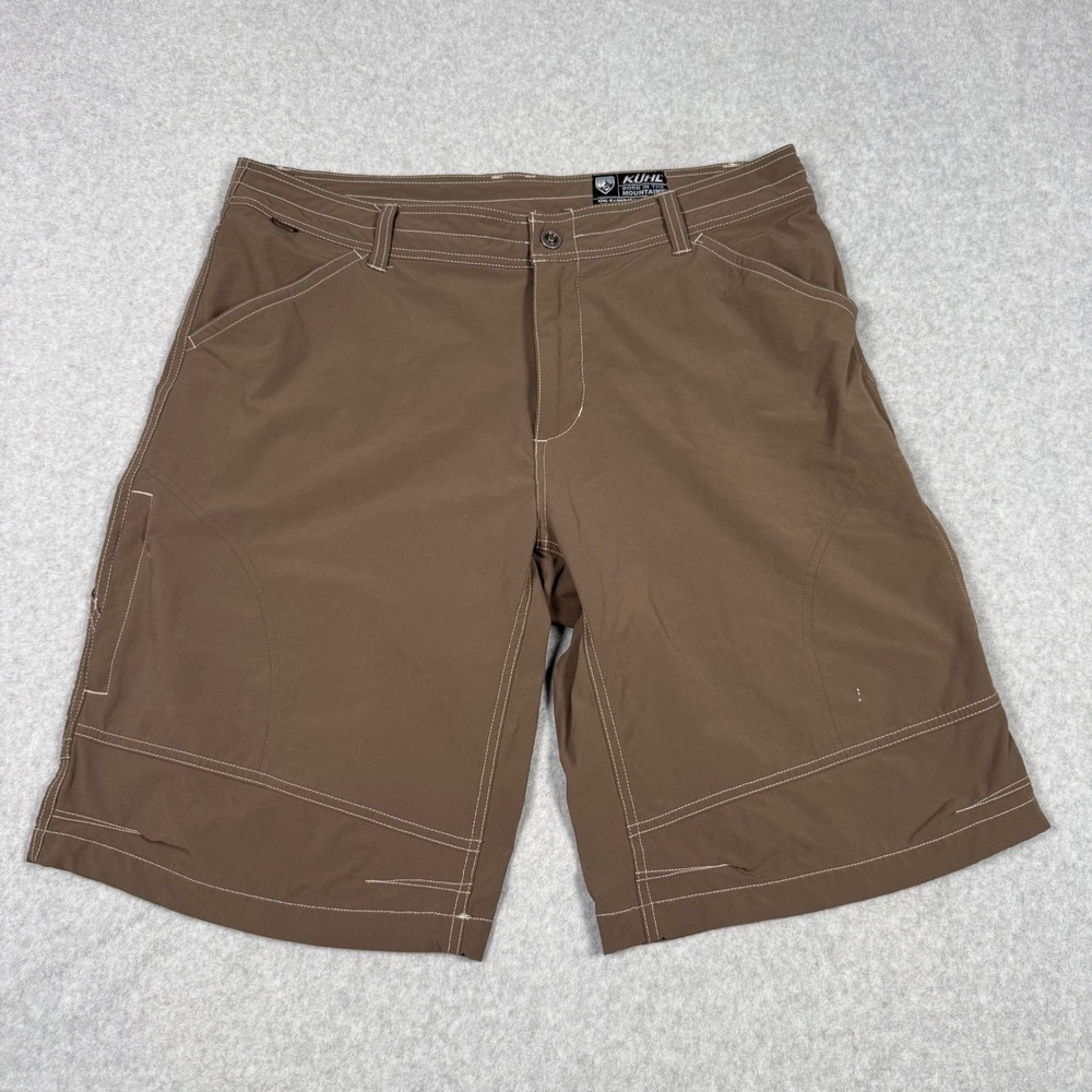 Kuhl Renegade Cargo Shorts Mens 38 Brown Outdoor Hiking Technical Stretch 10in